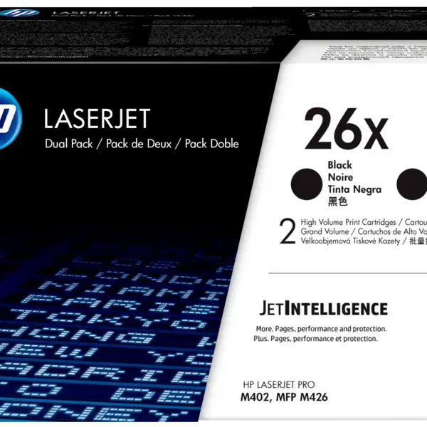 HP 26X 2-pack High Yield Black Original LaserJet Toner Cartridges (CF226XD)